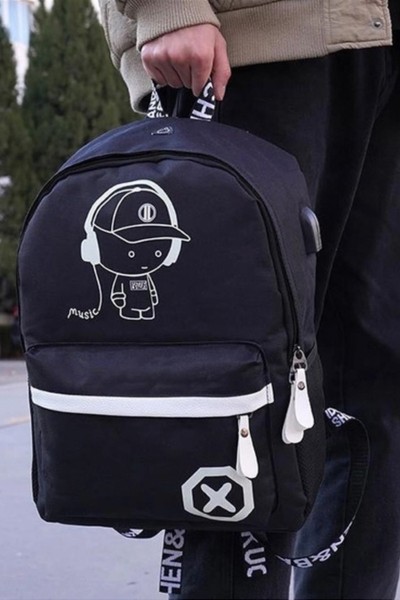 Plecak szkolny młodzieżowy LumiBag odblaskowy USB wielokomorowy świecący