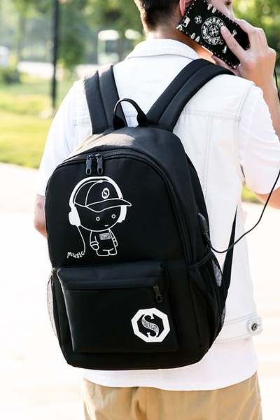 Plecak szkolny młodzieżowy LumiBag odblaskowy USB wielokomorowy świecący