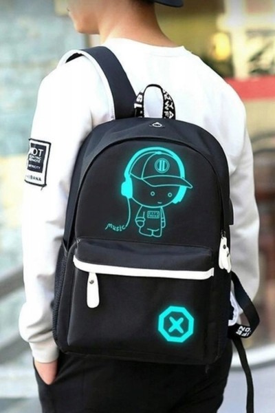 Plecak szkolny młodzieżowy LumiBag odblaskowy USB wielokomorowy świecący