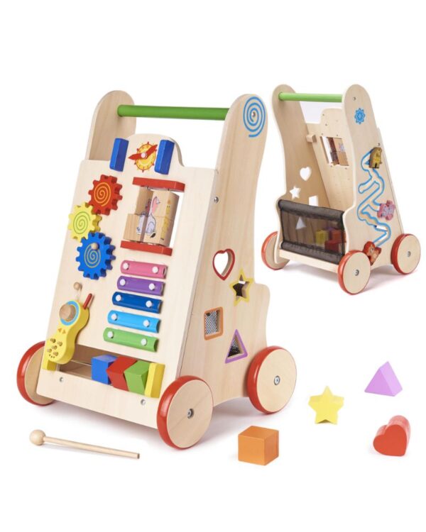 Pchacz chodzik drewniany kostka edukacyjna 6W1