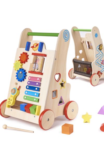 Pchacz chodzik drewniany kostka edukacyjna 6W1