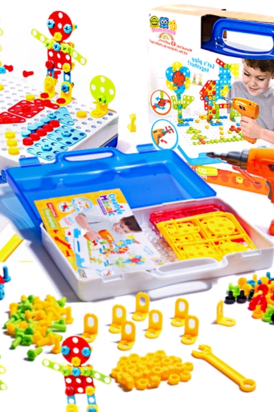 Wkrętarka wiertarka śrubki klocki konstrukcyjne 237 EL.