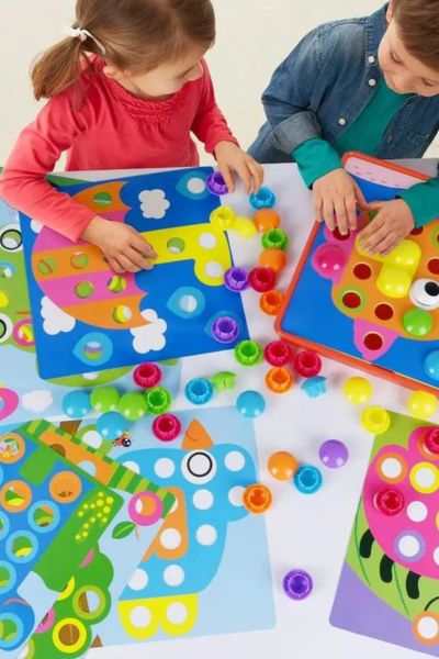 Układanka edukacyjna guzikowa mozaika Montessori