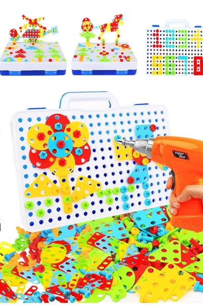 Wkrętarka wiertarka śrubki klocki konstrukcyjne 237 EL.