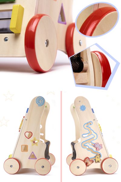 Pchacz chodzik drewniany kostka edukacyjna 6W1