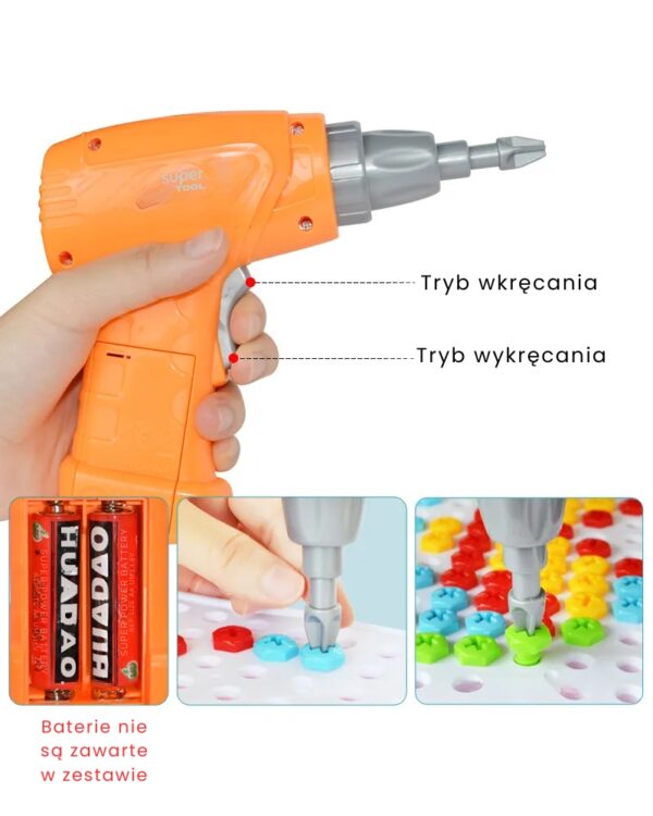 Wkrętarka wiertarka śrubki klocki konstrukcyjne 237 EL.