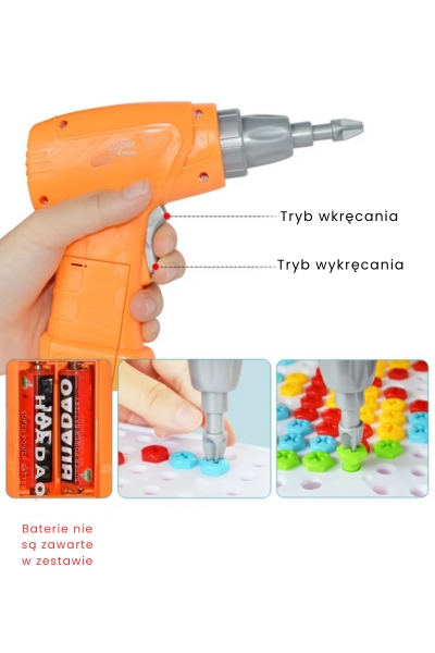 Wkrętarka wiertarka śrubki klocki konstrukcyjne 237 EL.