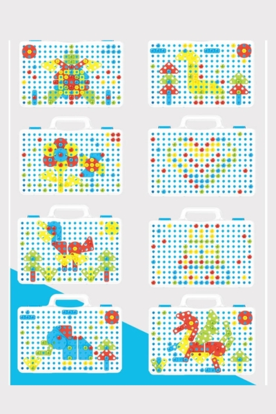 Wkrętarka wiertarka śrubki klocki konstrukcyjne 237 EL.