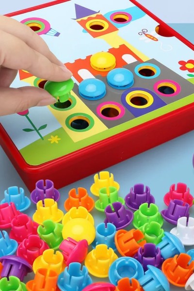 Układanka edukacyjna guzikowa mozaika Montessori