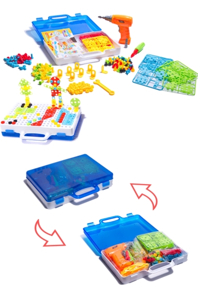 Wkrętarka wiertarka śrubki klocki konstrukcyjne 237 EL.