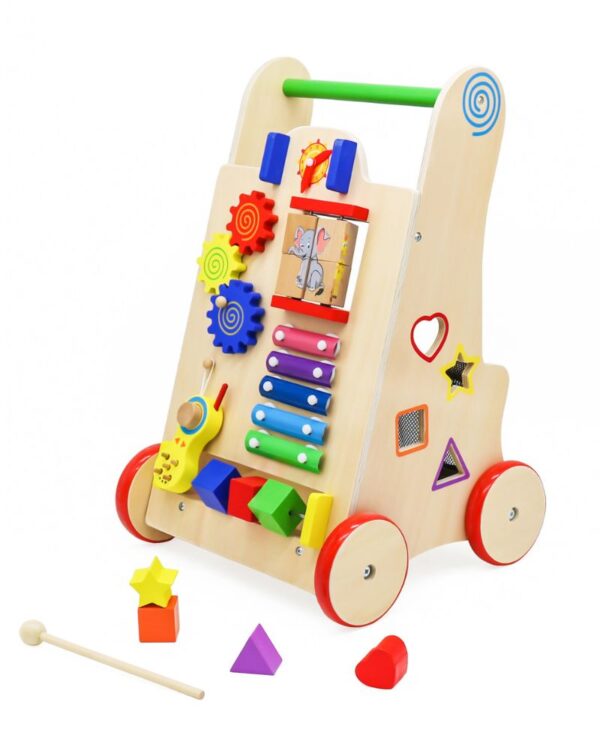 Pchacz chodzik drewniany kostka edukacyjna 6W1