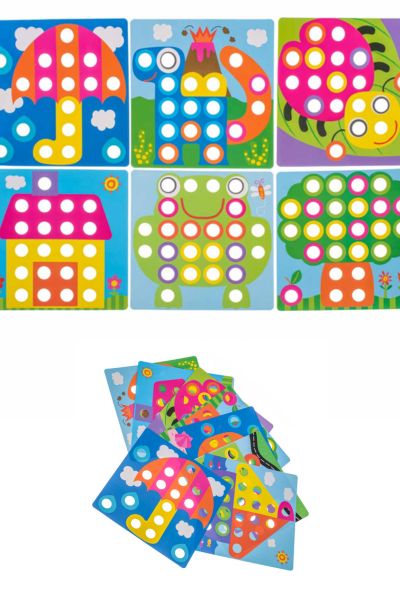 Układanka edukacyjna guzikowa mozaika Montessori