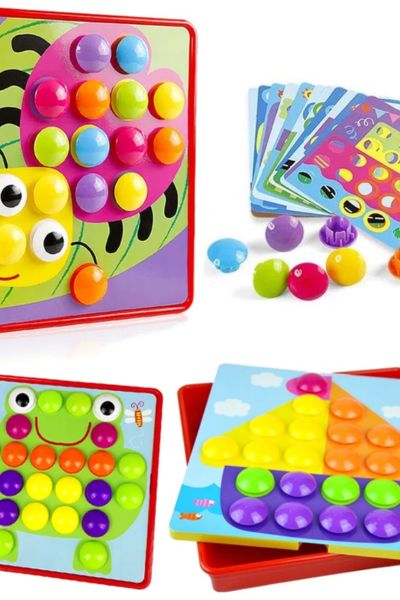 Układanka edukacyjna guzikowa mozaika Montessori