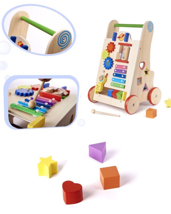 Pchacz chodzik drewniany kostka edukacyjna 6W1