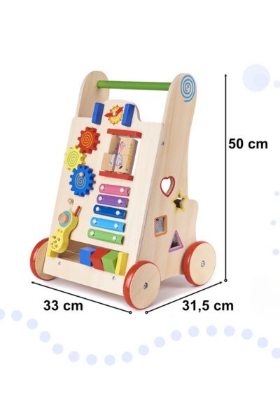 Pchacz chodzik drewniany kostka edukacyjna 6W1
