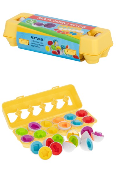 Układanka edukacyjna dopasuj kształty jajka 12 sztuk