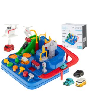 Tor przeszkód interaktywny parking garaż + 5 pojazdów