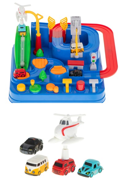 Tor przeszkód interaktywny parking garaż + 5 pojazdów