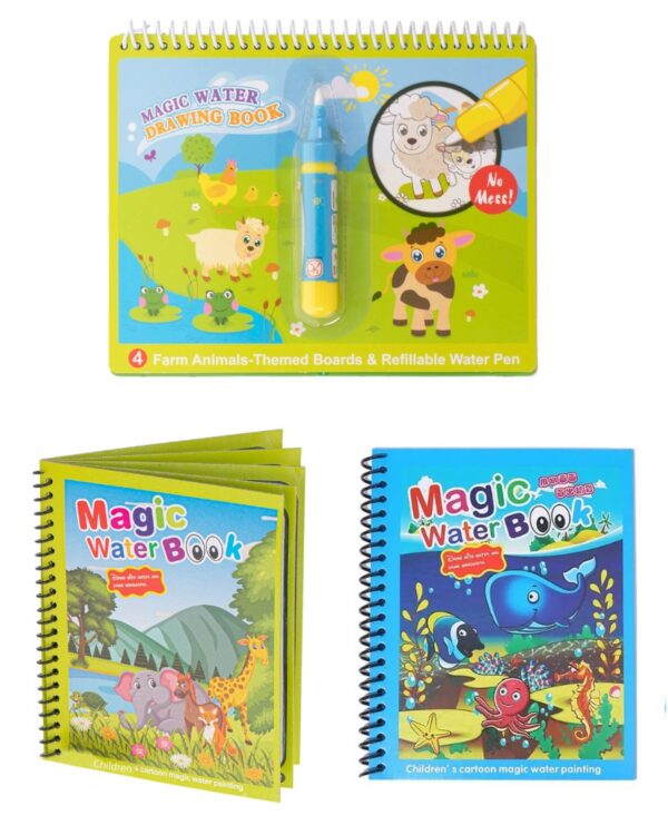 Książeczka wodna z mazakiem zwierzęta ZESTAW 3 sztuki Książeczka wodna z mazakiem zwierzęta ZESTAW 3 sztuki