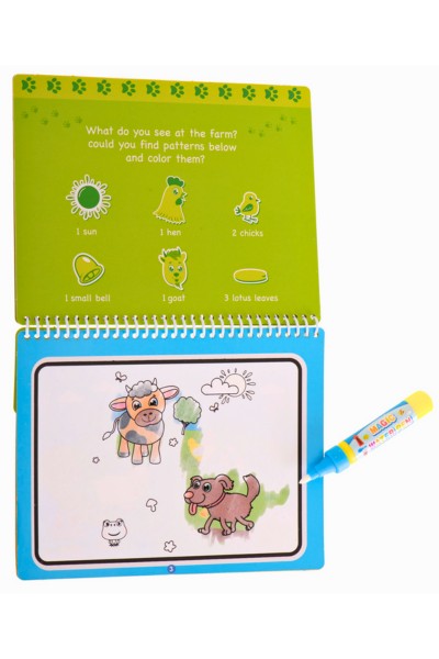 Książeczka wodna z mazakiem zwierzęta ZESTAW 3 sztuki