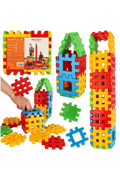 Klocki konstrukcyjne wafle 24 elementy