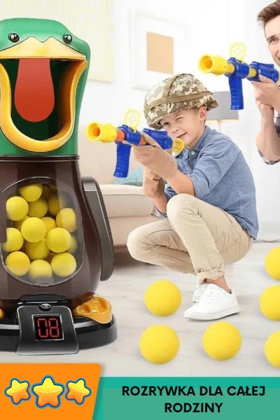 Głodna kaczka strzelanie do celu Zestaw pistolet + kulki