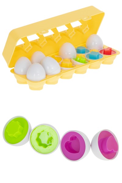 Układanka edukacyjna dopasuj kształty jajka 12 sztuk