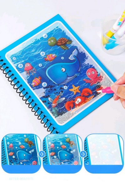 Książeczka wodna z mazakiem zwierzęta ZESTAW 3 sztuki