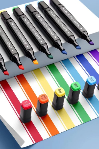 Markery dwustronne alkoholowe 80 sztuk + Etui