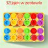 Układanka edukacyjna dopasuj kształty jajka 12 sztuk Układanka edukacyjna dopasuj kształty jajka 12 sztuk