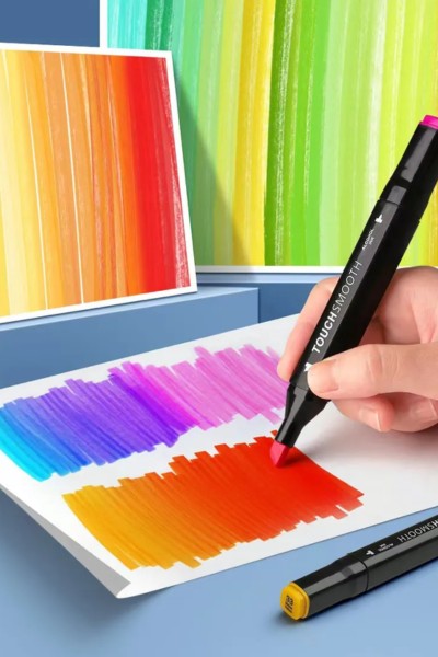 Markery dwustronne alkoholowe 80 sztuk + Etui