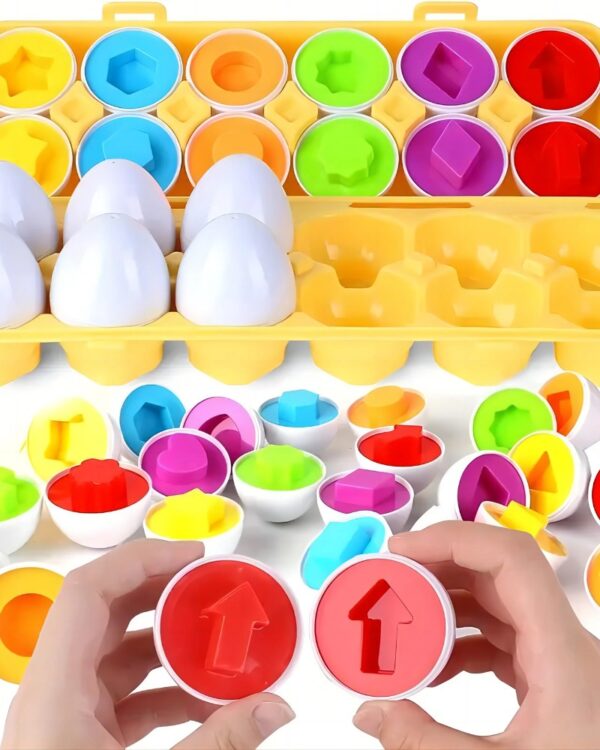 Układanka edukacyjna dopasuj kształty jajka 12 sztuk Układanka edukacyjna dopasuj kształty jajka 12 sztuk