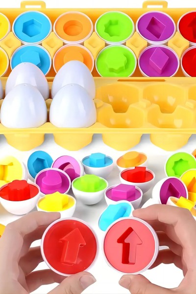 Układanka edukacyjna dopasuj kształty jajka 12 sztuk