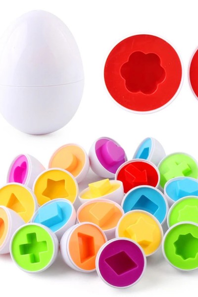 Układanka edukacyjna dopasuj kształty jajka 12 sztuk