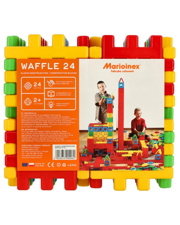 Klocki konstrukcyjne wafle 24 elementy Klocki konstrukcyjne wafle 24 elementy