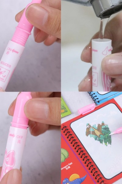 Książeczka wodna z mazakiem zwierzęta ZESTAW 3 sztuki