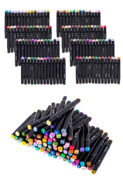 Markery dwustronne alkoholowe 80 sztuk + Etui