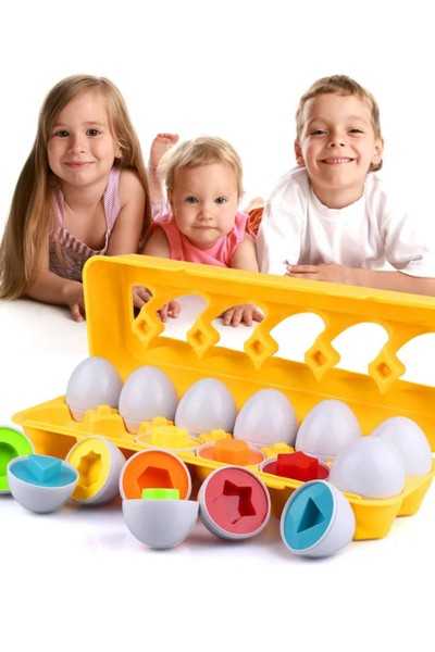 Układanka edukacyjna dopasuj kształty jajka 12 sztuk