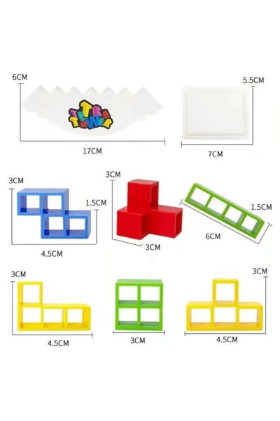 Układanka TETRIS balansujące klocki gra logiczna wymiary elementów