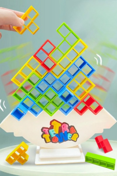 Układanka TETRIS balansujące klocki gra logiczna w ruchu