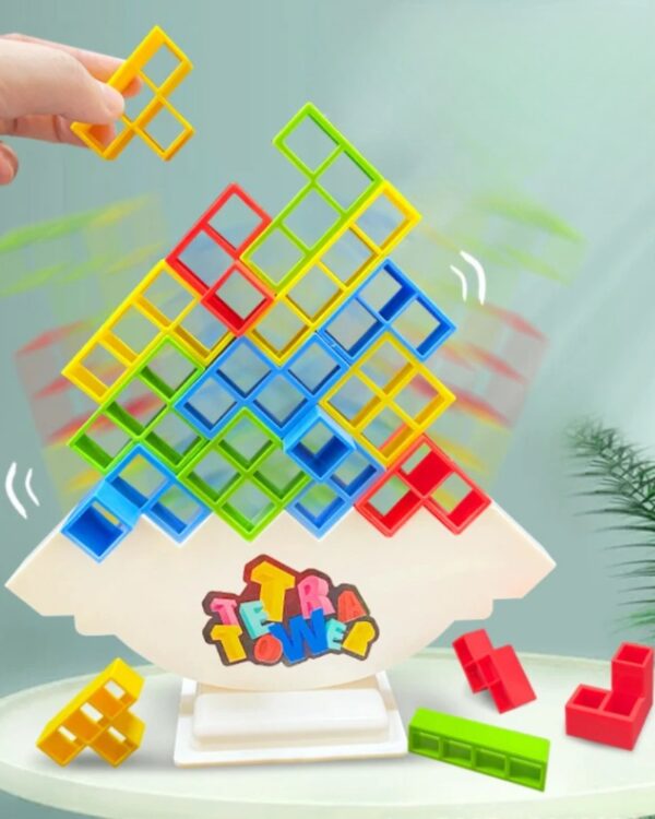 Układanka TETRIS balansujące klocki gra logiczna w ruchu