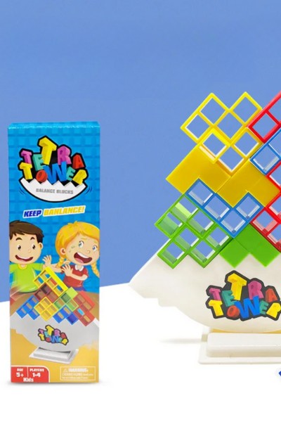 Układanka TETRIS balansujące klocki gra logiczna gra i pudłeko