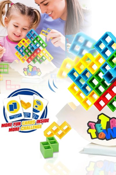 Układanka TETRIS balansujące klocki gra logiczna mama i dziecko