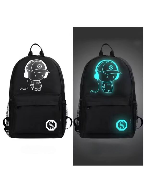 Plecak szkolny młodzieżowy LumiBag odblaskowy USB wielokomorowy świecący