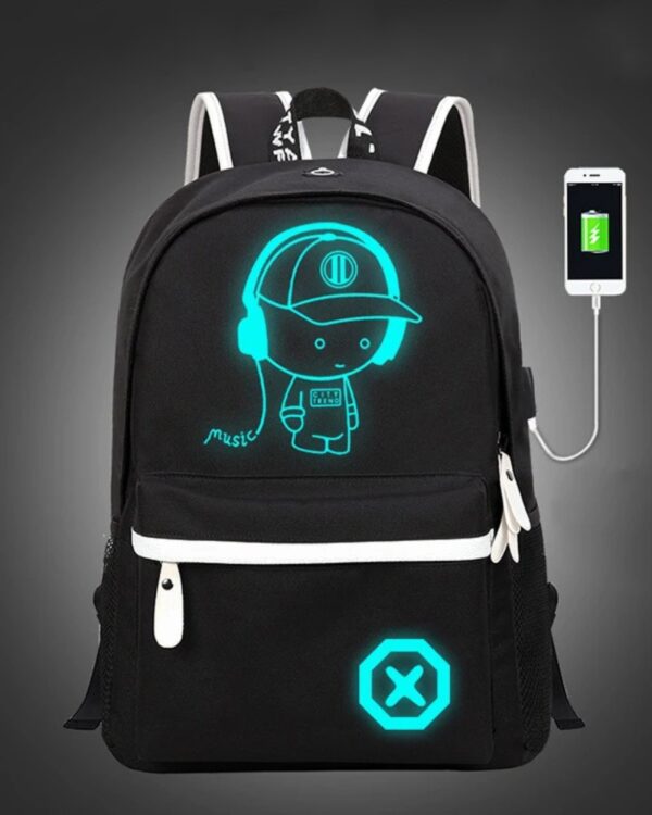 Plecak szkolny młodzieżowy LumiBag odblaskowy USB wielokomorowy świecący