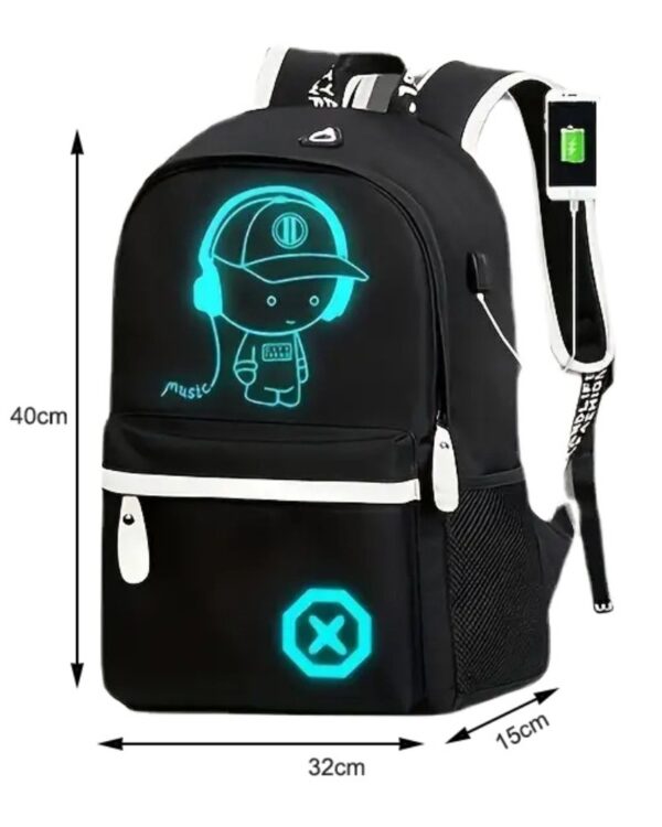Plecak szkolny młodzieżowy LumiBag odblaskowy USB wielokomorowy świecący