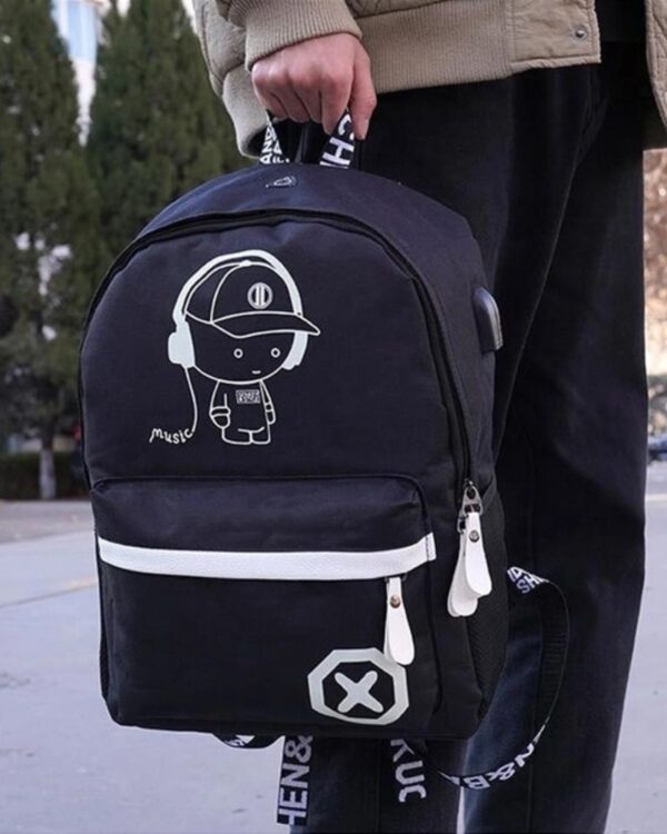 Plecak szkolny młodzieżowy LumiBag odblaskowy USB wielokomorowy świecący