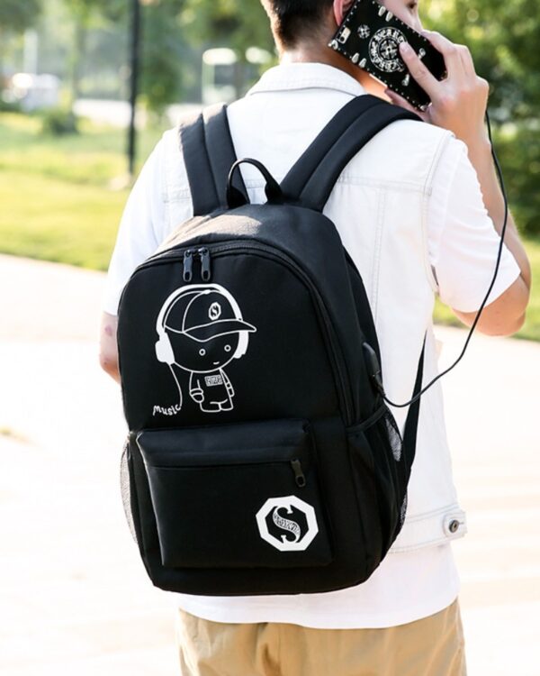 Plecak szkolny młodzieżowy LumiBag odblaskowy USB wielokomorowy świecący