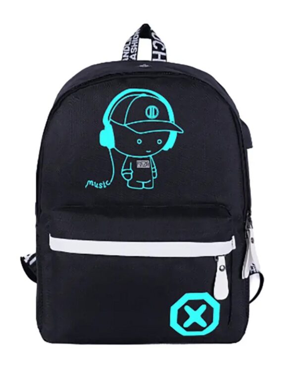 Plecak szkolny młodzieżowy LumiBag odblaskowy USB wielokomorowy świecący