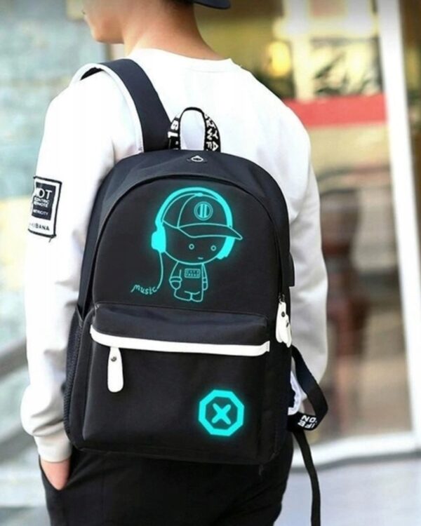 Plecak szkolny młodzieżowy LumiBag odblaskowy USB wielokomorowy świecący